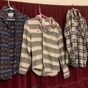 3 MEN'S FLANNEL SHIRTS